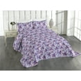 thumbnail image 1 of Ambesonne Orchid Quilted Coverlet 2 Pcs, Exotic Flowers on Pastel Art, Twin Size, Violet and Raspberry, 1 of 4