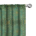 thumbnail image 1 of Ambesonne Orient Window Curtains, Rich Curly Ornaments, Each 28" W x 95" L, Turquoise Yellow, 1 of 5