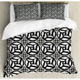 thumbnail image 1 of Ambesonne Orient Duvet Cover Sets, Minimalist Vintage Swirls, 2-Queen, Charcoal Grey White Umber, 1 of 7