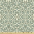 thumbnail image 1 of Ambesonne Orient Fabric by the Yard Upholstery, Scrolling Flower Petals Art, 2 Yards, Peacock Green and Beige, 1 of 5