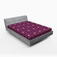 thumbnail image 1 of Ambesonne Orient Fitted Sheet, Moroccan Oriental Old, Queen Size, Indigo Red White, 1 of 2
