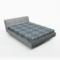 thumbnail image 1 of Ambesonne Orient Fitted Sheet, Mosaic Motifs, Queen Size, Grey White Blue, 1 of 2