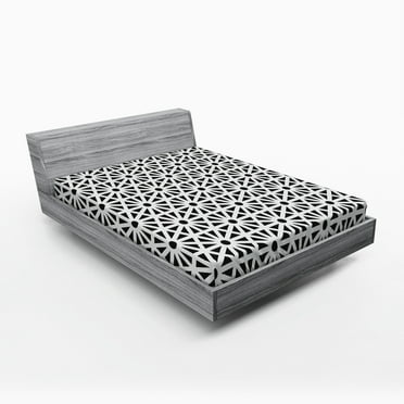 Ambesonne Orient Fitted Sheet, Old Motif, Full Size, Black White