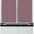 thumbnail image 1 of Ambesonne Orient Kitchen Curtains, Boho Middle Eastern Grid, 55"x45", Maroon White, 1 of 1
