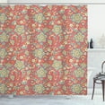 thumbnail image 1 of Ambesonne Orient Shower Curtain, Oriental Flower Paisley Boho, 69"Wx70"L, Coral Cadet Blue Cream, 1 of 4