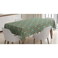 thumbnail image 1 of Ambesonne Orient Tablecloth Rectangular Table Cover, Daffodils, 60"x90", Teal Orange, 1 of 4