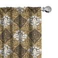 thumbnail image 1 of Ambesonne Oriental Window Curtains, Damask and Swirls Print, Each 28" W x 84" L, Sand Brown White and Umber, 1 of 4