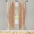 thumbnail image 1 of Ambesonne Oriental Curtains, Abstract Round Mandala Art, Pair of 28"x63", Almond Salmon, 1 of 2