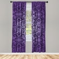 thumbnail image 1 of Ambesonne Oriental Curtains, Curly Mandala Flowers Art, Pair of 28"x63", Blue Violet, 1 of 2