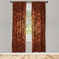 thumbnail image 1 of Ambesonne Oriental Curtains, Curly Mandala Flowers Art, Pair of 28"x84", Cinnamon Cream, 1 of 2