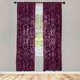 thumbnail image 1 of Ambesonne Oriental Curtains, Curly Mandala Flowers Art, Pair of 28"x84", Dark Magenta, 1 of 2