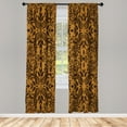 thumbnail image 1 of Ambesonne Oriental Curtains, Curly Mandala Flowers Art, Pair of 28"x95", Dark Mustard, 1 of 2