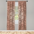 thumbnail image 1 of Ambesonne Oriental Curtains, Curly Mandala Flowers Art, Pair of 28"x95", Pale Rust, 1 of 2