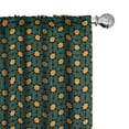 thumbnail image 1 of Ambesonne Oriental Curtains, Folklore Art Floral Motif, Pair of 28"x63", Hunter Green Marigold, 1 of 5