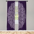 thumbnail image 1 of Ambesonne Oriental Curtains, Mandala Design Abstract, Pair of 28"x84", Quartz Mauve, 1 of 2