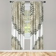 thumbnail image 1 of Ambesonne Oriental Curtains, Soft Color Floral Artwork, Pair of 28"x84", Taupe White, 1 of 2