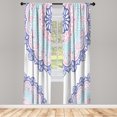 thumbnail image 1 of Ambesonne Oriental Curtains, Soft Color Floral Artwork, Pair of 28"x95", Pale Blue, 1 of 2