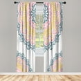 thumbnail image 1 of Ambesonne Oriental Curtains, Soft Color Floral Artwork, Pair of 28"x95", Rose Mustard, 1 of 2