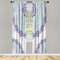 thumbnail image 1 of Ambesonne Oriental Curtains, Soft Colors Mandala Print, Pair of 28"x84", Mint Green, 1 of 2