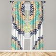 thumbnail image 1 of Ambesonne Oriental Curtains, Soft Colors Mandala Print, Pair of 28"x84", Night Blue, 1 of 2