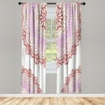 thumbnail image 1 of Ambesonne Oriental Curtains, Soft Colors Mandala Print, Pair of 28"x95", Eggshell White, 1 of 2