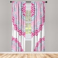 thumbnail image 1 of Ambesonne Oriental Curtains, Soft Colors Mandala Print, Pair of 28"x95", Magenta Grey, 1 of 2