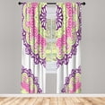 thumbnail image 1 of Ambesonne Oriental Curtains, Soft Colors Mandala Print, Pair of 28"x95", Plum Pink, 1 of 2