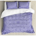 thumbnail image 1 of Ambesonne Oriental Duvet Cover Set, Floral Mandala Drawing, 2-Calking, Lavender Blue White, 1 of 7
