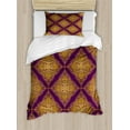 thumbnail image 1 of Ambesonne Oriental Duvet Cover Sets, Arabian Lacy Like Motif, 2-Twin, Purple and Dark Yellow, 1 of 3