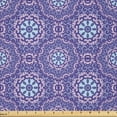 thumbnail image 1 of Ambesonne Oriental Fabric by the Yard Microfiber, Curlicue and Medallion, 1 Yard, Blue Violet Lavender Blue, 1 of 2
