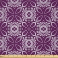 thumbnail image 1 of Ambesonne Oriental Fabric by the Yard Microfiber, Floral Tiles Purple Tones, 3 Yards, Pale Mauve and Purple, 1 of 4