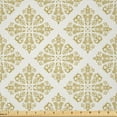 thumbnail image 1 of Ambesonne Oriental Fabric by the Yard Microfiber, Motifs, 2 Yards, Dark Mustard White, 1 of 2