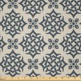 thumbnail image 1 of Ambesonne Oriental Fabric by the Yard Microfiber, Timeless Eastern Ornate, 3 Yards, Slate Blue Beige, 1 of 1