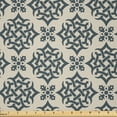 thumbnail image 1 of Ambesonne Oriental Fabric by the Yard Microfiber, Timeless Eastern Ornate, 5 Yards, Slate Blue Beige, 1 of 1