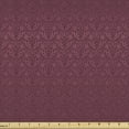 thumbnail image 1 of Ambesonne Oriental Fabric by the Yard Upholstery, Curlicue Tulip Flower Leaf, 2 Yards, Dried Rose Pale Maroon, 1 of 1