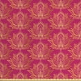 thumbnail image 1 of Ambesonne Oriental Fabric by the Yard Upholstery, Peaceful Lotus Art, 5 Yards, Magenta Sand Brown, 1 of 4