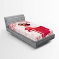 thumbnail image 1 of Ambesonne Oriental Fitted Sheet, Belly Dancer Woman, Twin XL Size, Pink Vermilion, 1 of 3