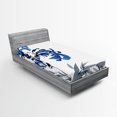 thumbnail image 1 of Ambesonne Oriental Fitted Sheet, Brushstroke Work of Art, Twin Size, Blue Grey, 1 of 2