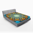 thumbnail image 1 of Ambesonne Oriental Fitted Sheet, Mandala Floral, Queen Size, Orange and Blue, 1 of 3