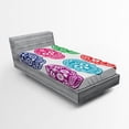 thumbnail image 1 of Ambesonne Oriental Fitted Sheet, Mexican Festival, Twin XL Size, Turquoise Fuchsia, 1 of 2