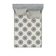 thumbnail image 1 of Ambesonne Oriental Fitted Sheet & Pillow Sham Set, Leafy Medallion, Full, Grey Yellow Violet Blue, 1 of 2