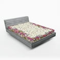 thumbnail image 1 of Ambesonne Oriental Fitted Sheet, Spring Love Colorful Roses, Queen Size, Cream and Multicolor, 1 of 2