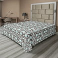 thumbnail image 1 of Ambesonne Oriental Flat Sheet, Eastern Curves Flourishes, Queen Size, Pale Teal Dark Taupe, 1 of 1