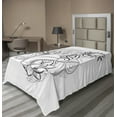 thumbnail image 1 of Ambesonne Oriental Flat Sheet, Hand Holds Lotus, TwinXL Size, Pale Grey Charcoal Grey, 1 of 1