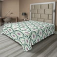 thumbnail image 1 of Ambesonne Oriental Flat Sheet, Ottoman Floral Pattern, Queen Size, Sea Green and Hot Pink, 1 of 1