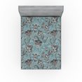 thumbnail image 1 of Ambesonne Oriental Floral Fitted Sheet, Boho Bloom Paisley, Queen Size, Cadet Blue Dark Cocoa, 1 of 5