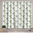 Ambesonne Oriental Green Kitchen Curtains, Symmetric Botanical, 55"x36
