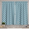 thumbnail image 1 of Ambesonne Oriental Kitchen Curtains, Influences Motif, 55"x39", Violet Blue and Coconut, 1 of 3