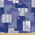 thumbnail image 1 of Ambesonne Oriental Pattern Fabric by the Yard Upholstery, Paisley Geometric, 3 Yards, Dark Lavender White, 1 of 1