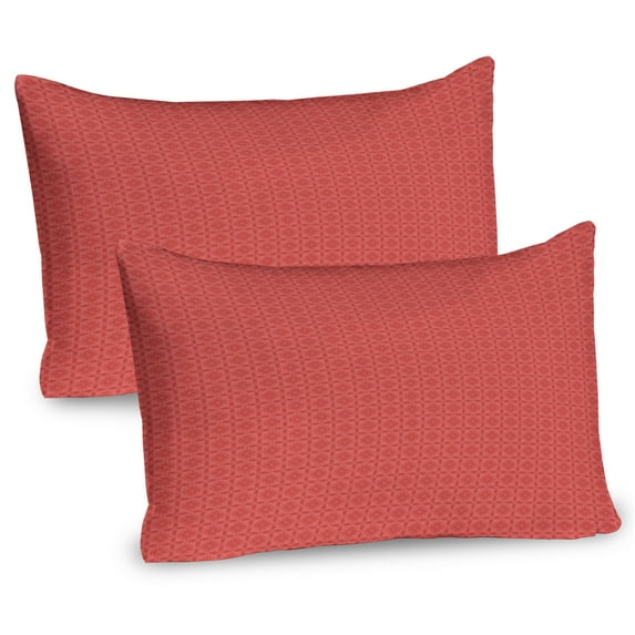 Ambesonne Oriental Pillow Sham 2 Pack, Geometric Ornament, 26"x20", Burnt Sienna and Coral